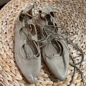 Gap Tan Women's Lace-Up Flats, 8